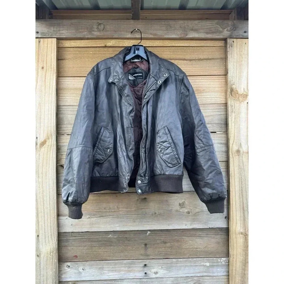 Vintage Members Only Bomber Jacket Europe Craft Men's 44 Brown‎ Made In Korea - Picture 1 of 16
